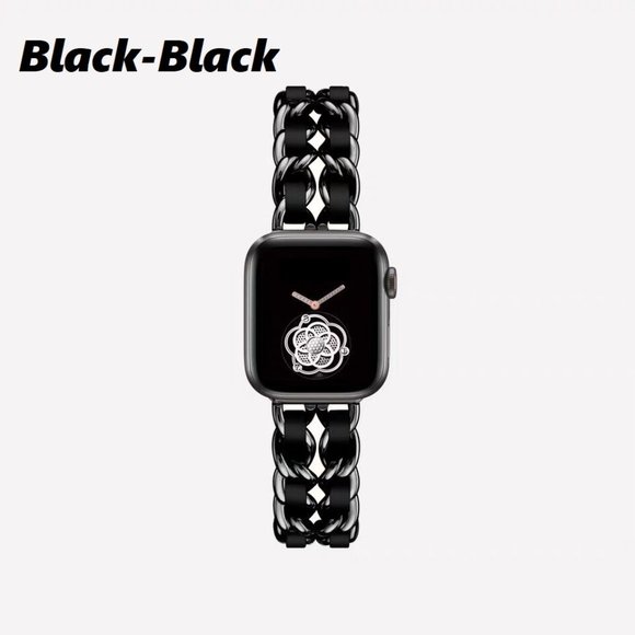 NEW Strap Chain Leather Stainless Band For Apple Watch - GB - Picture 6 of 15